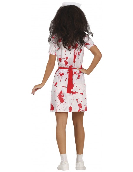 COSTUME DONNA INFERMIERA INSANGUINATA ZOMBIE TG. XL 44-46 -