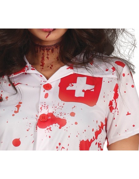 COSTUME DONNA INFERMIERA INSANGUINATA ZOMBIE TG. XL 44-46 -