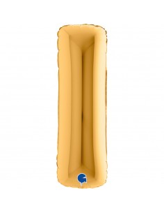 PALLONE MYLAR MEGA LETTERA "I" ORO 102CM - L'Officina delle