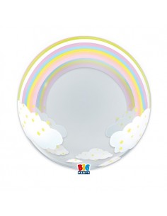 PALLONE 20" DECO BUBBLE RAIMBOW CLOUD 50CM - L'Officina delle