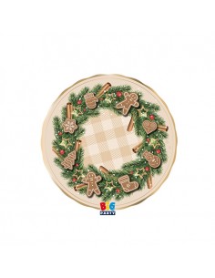6 PIATTI CARTA 20CM GINGERBREAD PLASTIC FREE - L'Officina delle