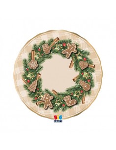 6 PIATTI CARTA 24CM FONDI GINGERBREAD PLASTIC FREE - L'Officina