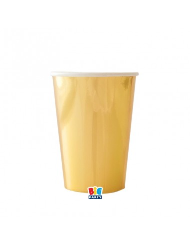 8 BICCHIERI 200CC WAVY CLASSIC ORO - L'Officina delle feste