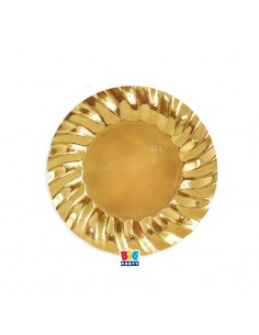 PIATTO CARTA Ø 20CM WAVY ORO METAL 8PZ - L'Officina delle feste