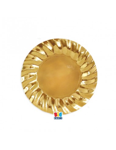 PIATTO CARTA Ø 20CM WAVY ORO METAL 8PZ - L'Officina delle feste