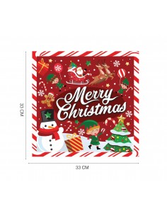 12 TOVAGLIOLI 33X33CM MERRY CHRISTMAS - L'Officina delle feste