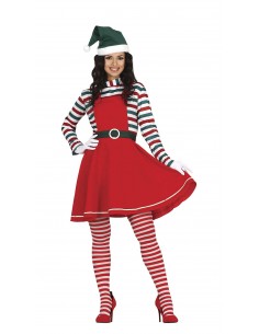 COSTUME DONNA ELFA AIUTANTE DI BABBO NATALE 38-40 TG. S -