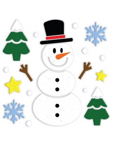 DECORAZIONE GEL PUPAZZO DI NEVE 20X25CM - L'Officina delle feste