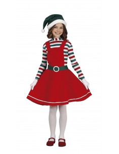 COSTUME BIMBA ELFA AIUTANTE DI BABBO NATALE 3 - 4 ANNI -