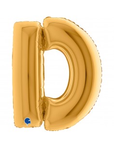 PALLONE MYLAR MEGA LETTERA "D" ORO 102CM - L'Officina delle