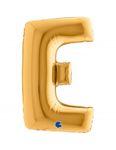 PALLONE MYLAR MEGA LETTERA "E" ORO 102CM - L'Officina delle