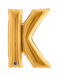 PALLONE MYLAR MEGA LETTERA "K" ORO 102CM - L'Officina delle