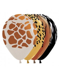 PALLONE LATTICE 12" STAMPA SAFARI ASSORTITI 12PZ - L'Officina