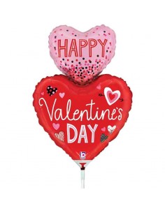 PALLONE MYLAR MINI SHAPE 16" HAPPY VALENTINE'S DAY 40CM -
