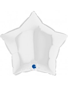 PALLONE MYLAR STELLA 18" BIANCO SATINATO 45CM - L'Officina