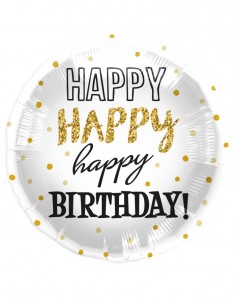 PALLONE MYLAR 18" HAPPY BIRTHDAY STARS 45CM 1PZ - L'Officina