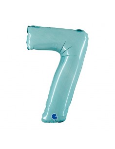 NUMERO MYLAR MEDIO CELESTE 7 CM. 35 - L'Officina delle feste