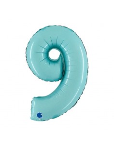NUMERO MYLAR MEDIO CELESTE 9 CM. 35