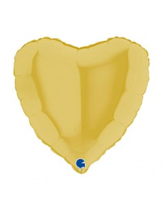 PALLONE CUORE MYLAR 18" GIALLO 45CM - L'Officina delle feste