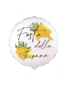 PALLONE MYLAR 18" FESTA DELLA DONNA MIMOSE 45CM - L'Officina