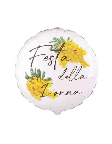 PALLONE MYLAR 18" FESTA DELLA DONNA MIMOSE 45CM - L'Officina