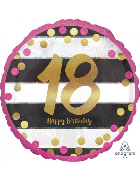 PALLONE MYLAR 18" N. 18 HAPPY BIRTHDAY MILESTONE - L'Officina