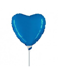 PALLONE CUORE MYLAR 9" BLU 23CM 1PZ