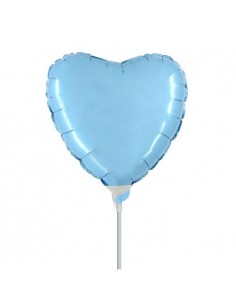 PALLONE CUORE MYLAR 9" CELESTE 23CM 1PZ