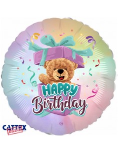 PALLONE MYLAR 18" 45CM HAPPY BIRTHDAY TEDDY 45CM - L'Officina