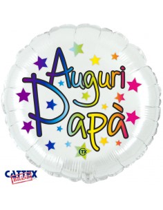 PALLONE MYLAR 18" AUGURI PAPA' 45CM 1PZ - L'Officina delle feste