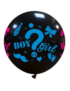 PALLONE LATTICE MONGOLFIERA 34" BOY OR GIRL? NERO 85CM -