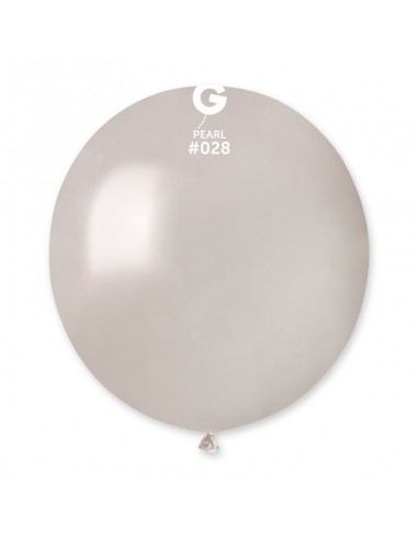 PALLONE LATTICE 19" 48CM BIANCO PERLA METAL  25PZ