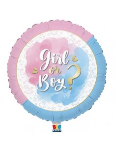 PALLONE MYLAR 18" BOY OR GIRL? 45CM - L'Officina delle feste