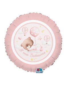 PALLONE MYLAR 18" IL MIO BATTESIMO ORSETTO ROSA - L'Officina