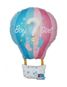 PALLONE MYLAR MONGOLFIERA BOY OR GIRL? 52X80CM - L'Officina