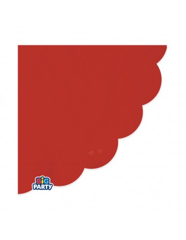 16 TOVAGLIOLI 33X33 WAVY SMERLO ROSSO - L'Officina delle feste