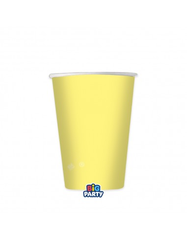 6 BICCHIERI CARTA 250CC WAVY GIALLO PASTELLO - L'Officina delle