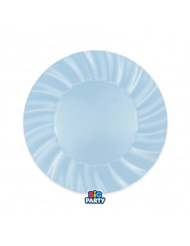 6 PIATTI CARTA 20CM WAVY CELESTE BABY - L'Officina delle feste