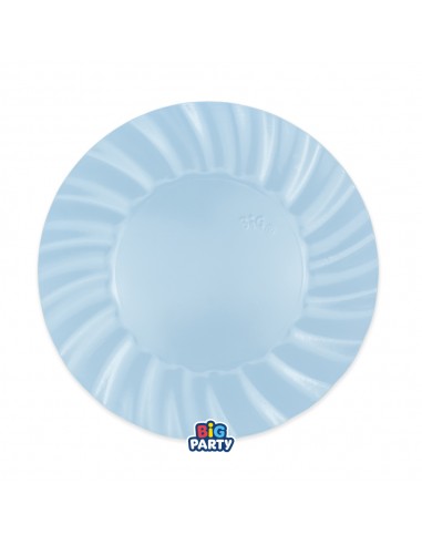 6 PIATTI CARTA 25CM WAVY CELESTE BABY - L'Officina delle feste