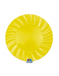 6 PIATTI CARTA 25CM WAVY GIALLO PASTELLO - L'Officina delle