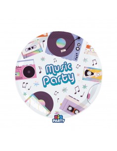 6 Piatti carta 18cm. Music Party - L'Officina delle feste
