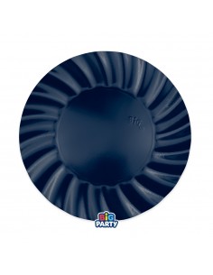 6 PIATTI CARTA 25CM WAVY BLU