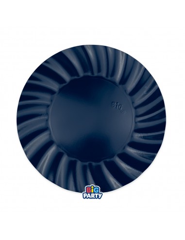 6 PIATTI CARTA 25CM WAVY BLU