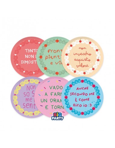 6 PIATTI CARTA 18CM MIX CAKE PARTY GLAMOUR