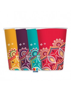 8 BICCHIERI CARTA MIX 250CC MANDALA