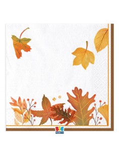 16 TOVAGLIOLI 33X33 FOGLIE D' AUTUNNO - L'Officina delle feste