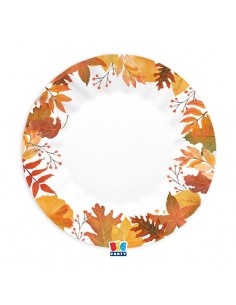 6 PIATTI CARTA 25CM FOGLIE D' AUTUNNO - L'Officina delle feste