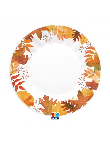 6 PIATTI CARTA 25CM FOGLIE D' AUTUNNO - L'Officina delle feste