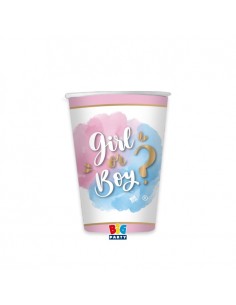 8 BICCHIERI CARTA 250CC, GENDER REVEAL GIRL OR BOY? -