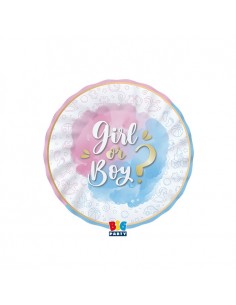 8 PIATTI CARTA 20CM GENDER REVEAL GIRL OR BOY? - L'Officina